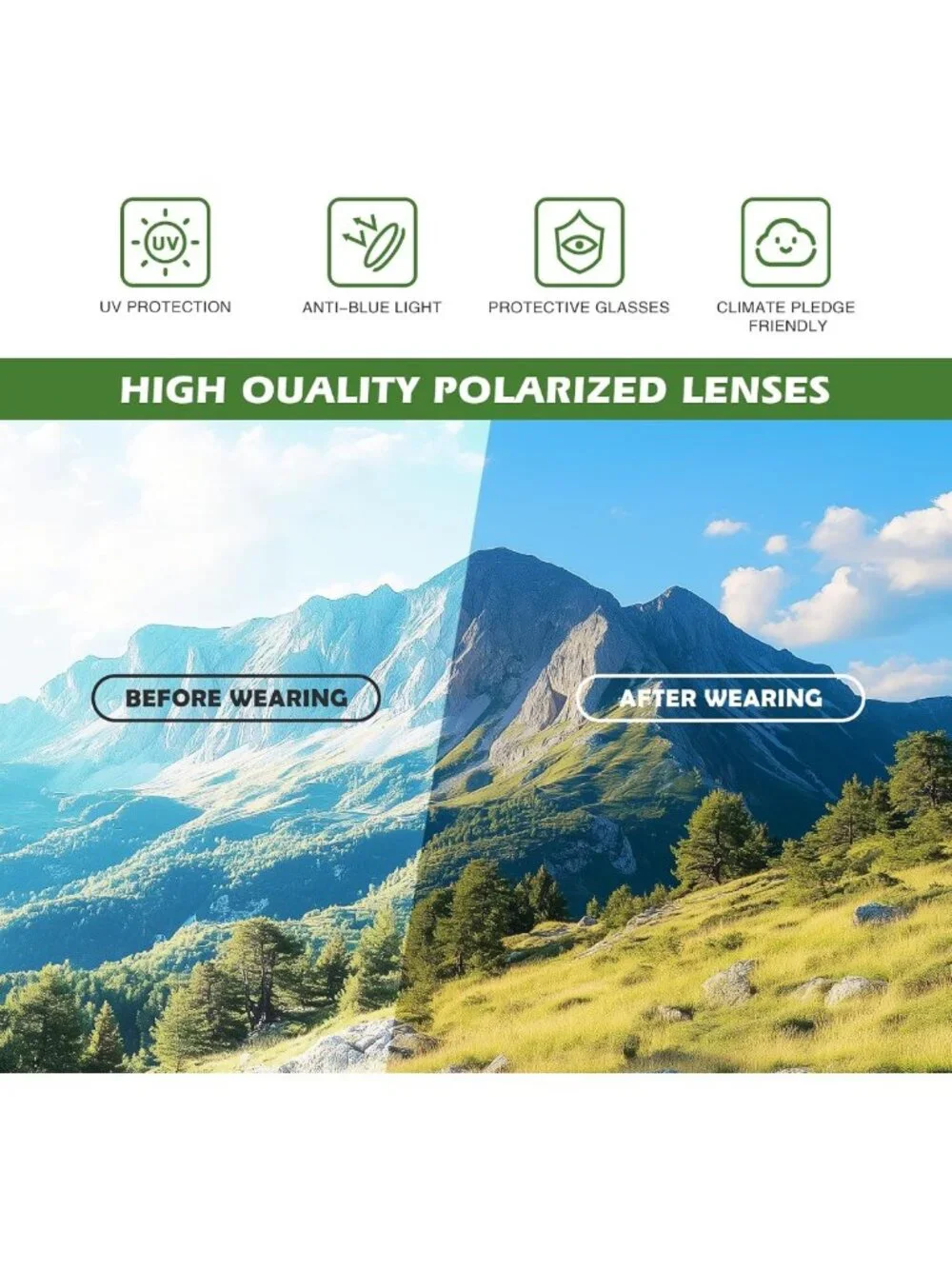 Lightweight Polarized Sunglasses for Men - 3 Pack UV Protection for Outdoor